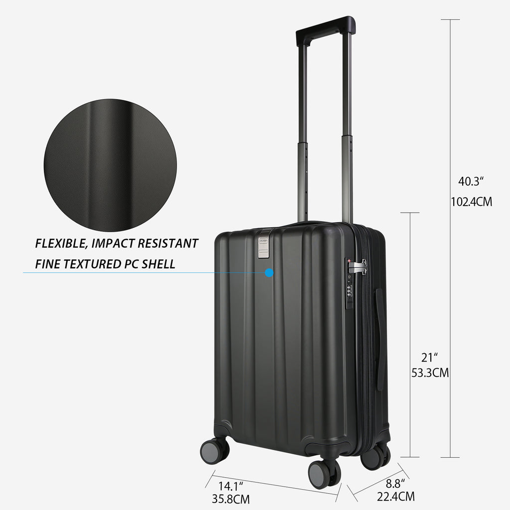 KROSER 20" Hardside Expandable Carry-On Luggage with USB & TSA Lock