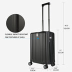 KROSER 20" Hardside Expandable Carry-On Luggage with USB & TSA Lock