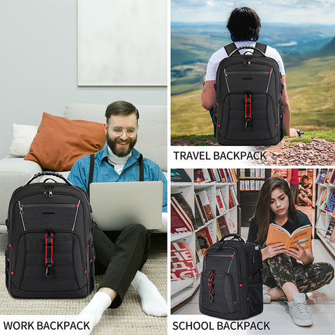 KROSER™ 18.4 Inch Travel backpack with LIGHT-EMITTING STRIPS.