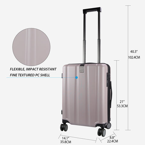 KROSER 20" Hardside Expandable Carry On Luggage,Matte Purple/Pink