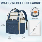 KROSER 17" Quilted Laptop Backpack – Navy Blue & Ivory