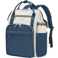 KROSER 17" Quilted Laptop Backpack – Navy Blue & Ivory