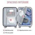 KROSER 20" Hardside Expandable Carry-On Luggage with TSA Lock