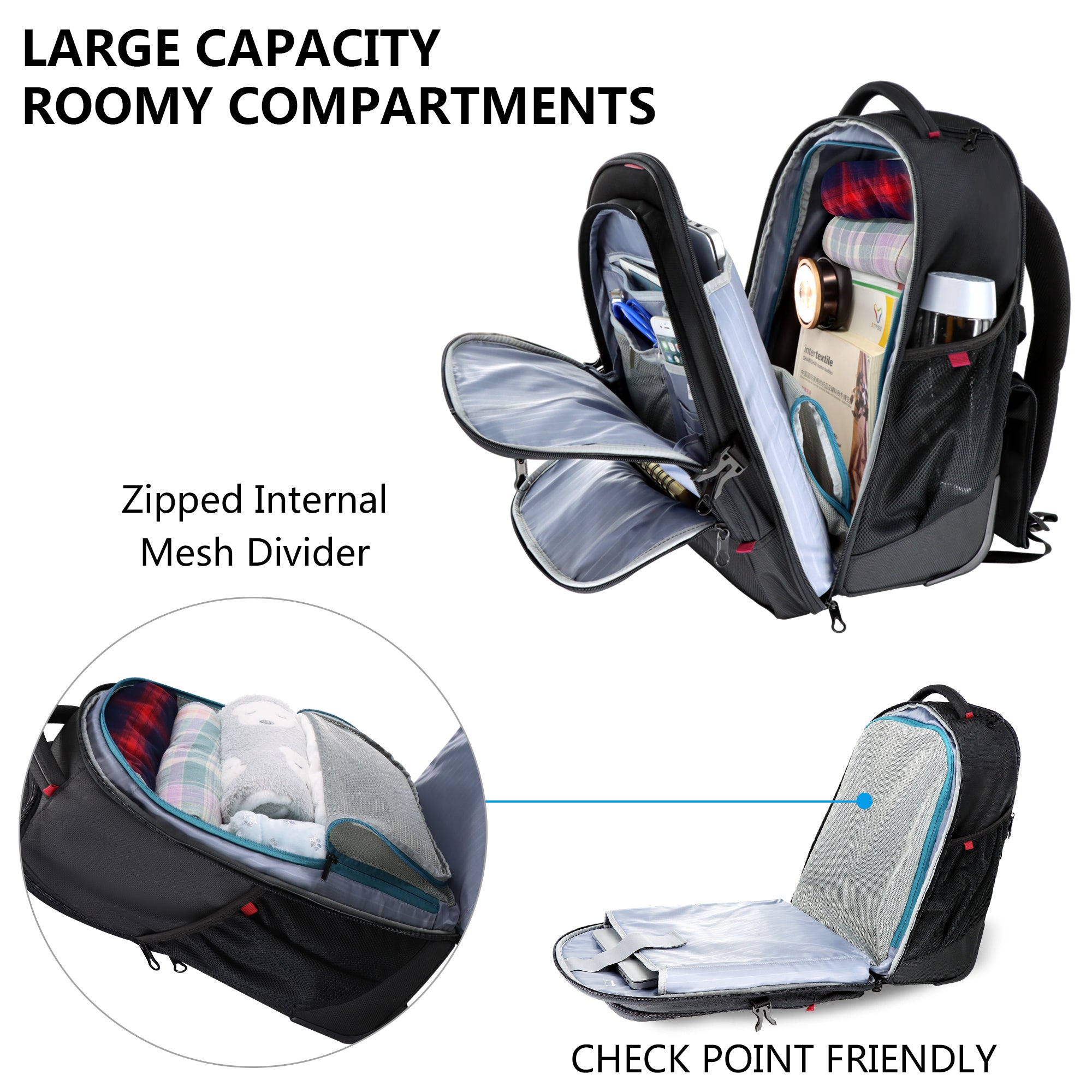 KROSER 17" Rolling Laptop Backpack