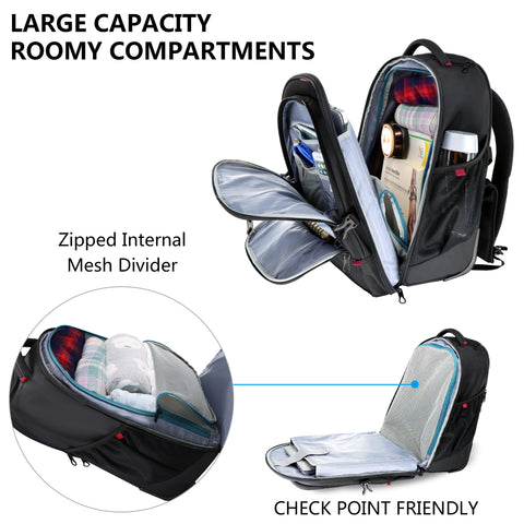 KROSER™ 17 Inch Stylish Roller Backpack for Travel