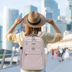 KROSER 17" Quilted Laptop Backpack with USB & RFID