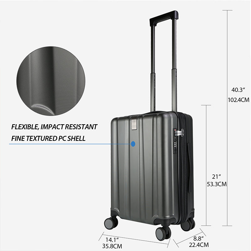 KROSER 20" Hardside Expandable Carry-On Luggage with USB & TSA Lock