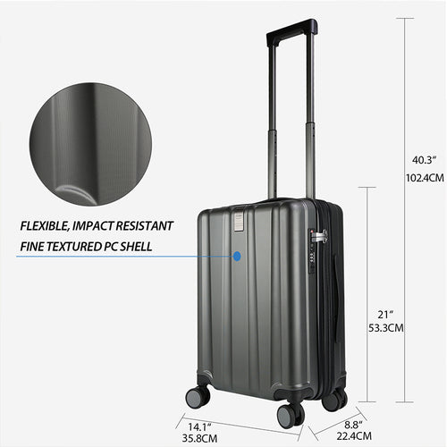 KROSER 20" Hardside Expandable Carry-On Luggage with USB & TSA Lock