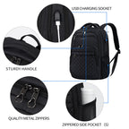 KROSER 17" Quilted Laptop Backpack with USB & RFID