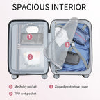 KROSER 20" Hardside Expandable Carry-On Luggage with USB & TSA Lock