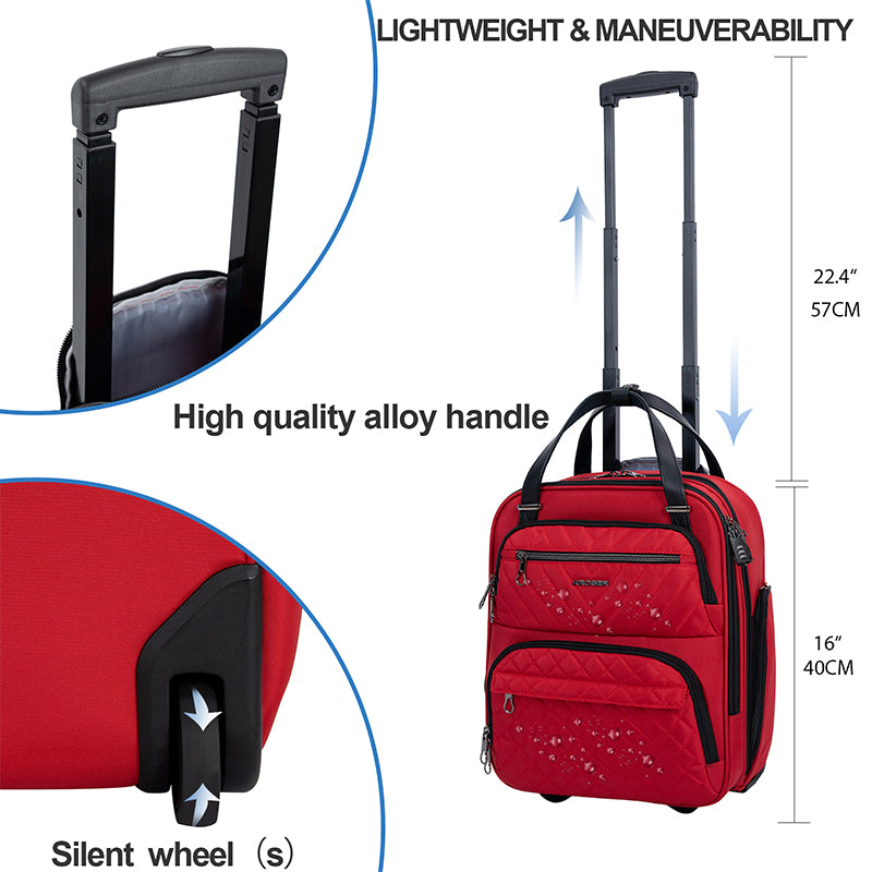 KROSER 16" Underseat Carry-On Overnight Suitcase