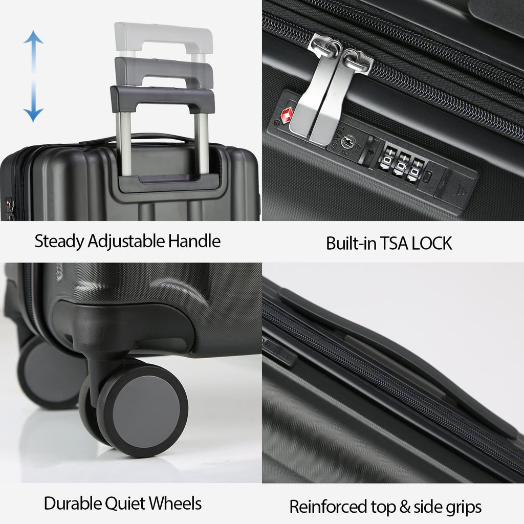 KROSER 20" Hardside Expandable Carry-On Luggage with USB & TSA Lock