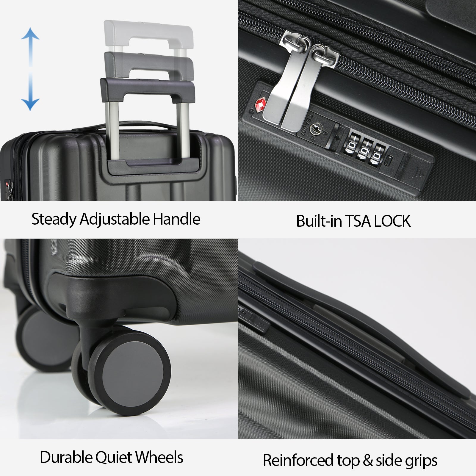KROSER 20" Hardside Expandable Carry-On Luggage with USB & TSA Lock