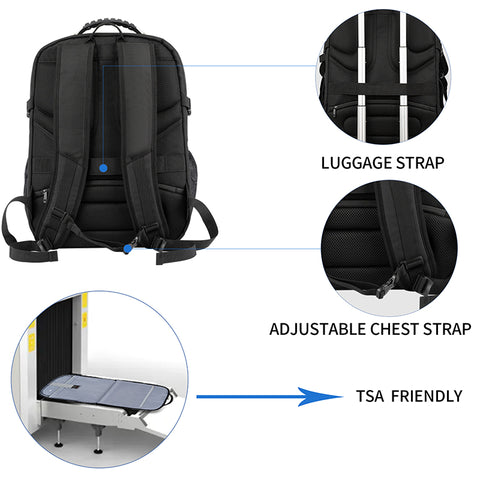 KROSER™ 18.4 Inch Travel backpack with LIGHT-EMITTING STRIPS.