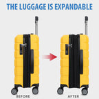 KROSER 20" Hardside Expandable Carry-On Luggage with TSA Lock