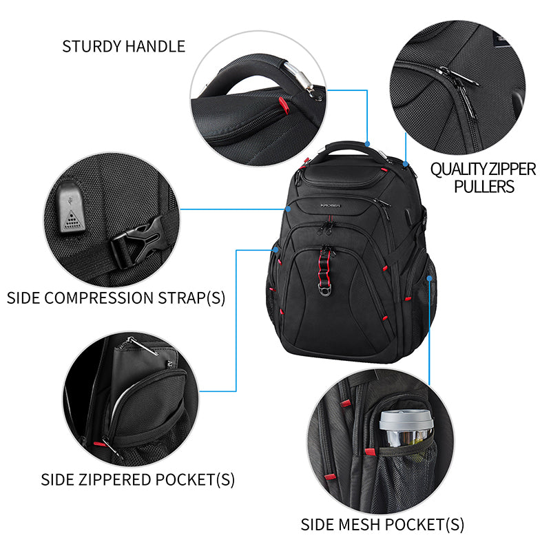 KROSER 17.3" XL Travel Laptop Backpack with Hard Shell & RFID