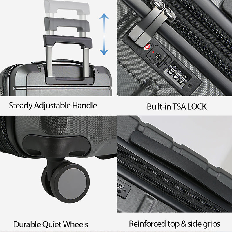 KROSER 20" Hardside Expandable Carry-On Luggage with TSA Lock