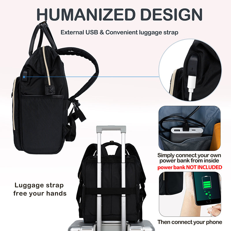 KROSER 17" Quilted Laptop Backpack with USB Port