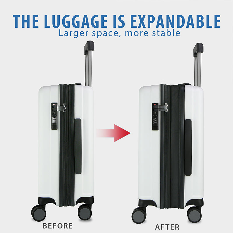 KROSER 20" Hardside Expandable Carry-On Luggage with USB & TSA Lock
