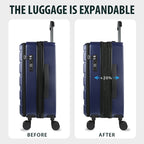KROSER 20" Top-Loading Carry-On Luggage with USB & TSA Lock