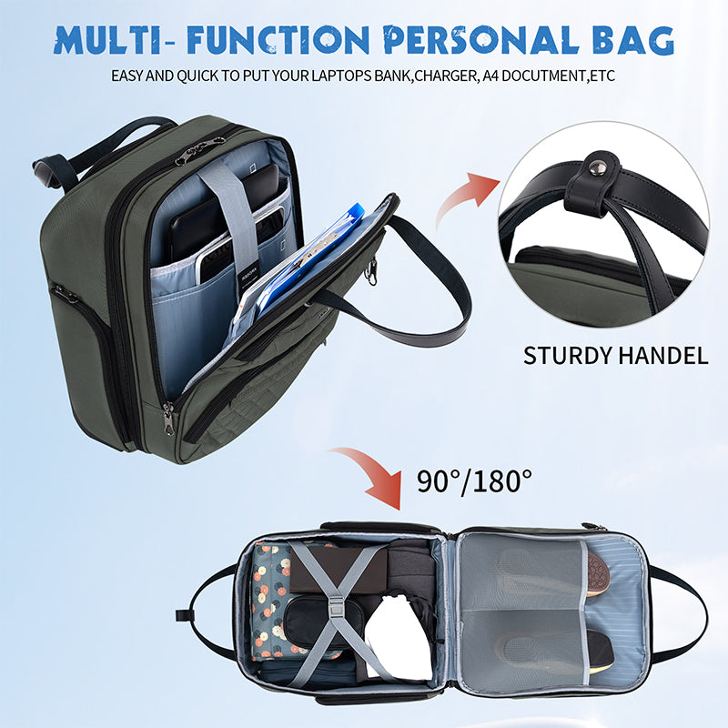 KROSER 16" Underseat Carry-On Suitcase with Laptop Compartment