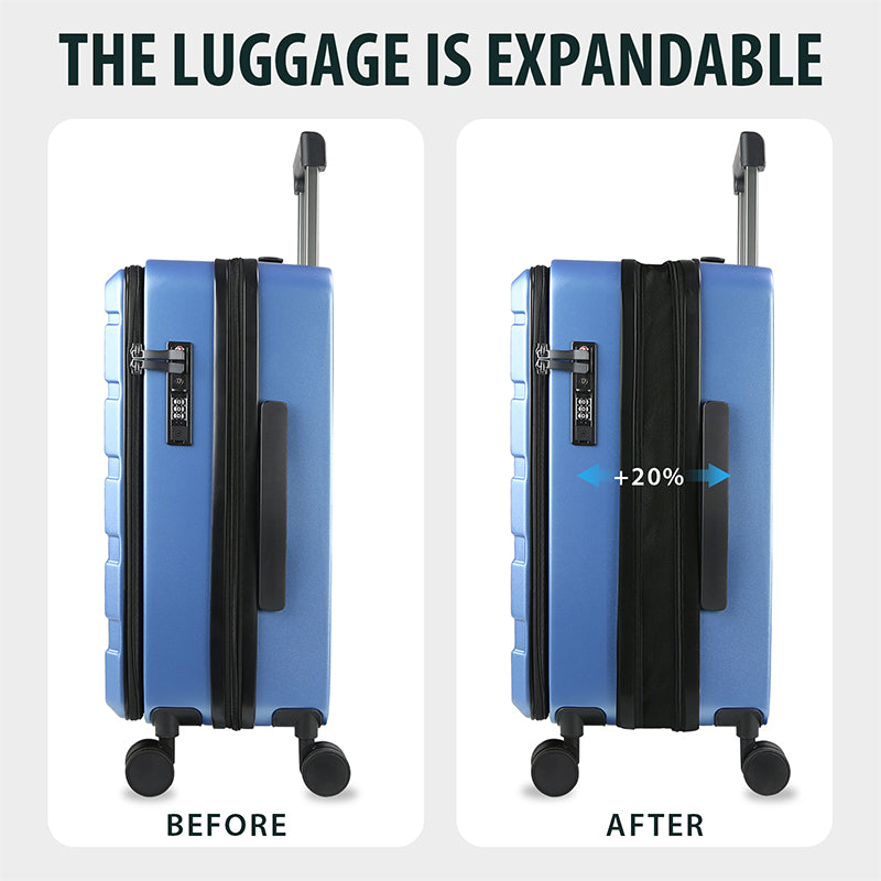 KROSER 20" Top-Loading Carry-On Luggage with USB & TSA Lock