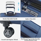 KROSER 20" Softside Expandable Carry-On Luggage with USB & TSA Lock