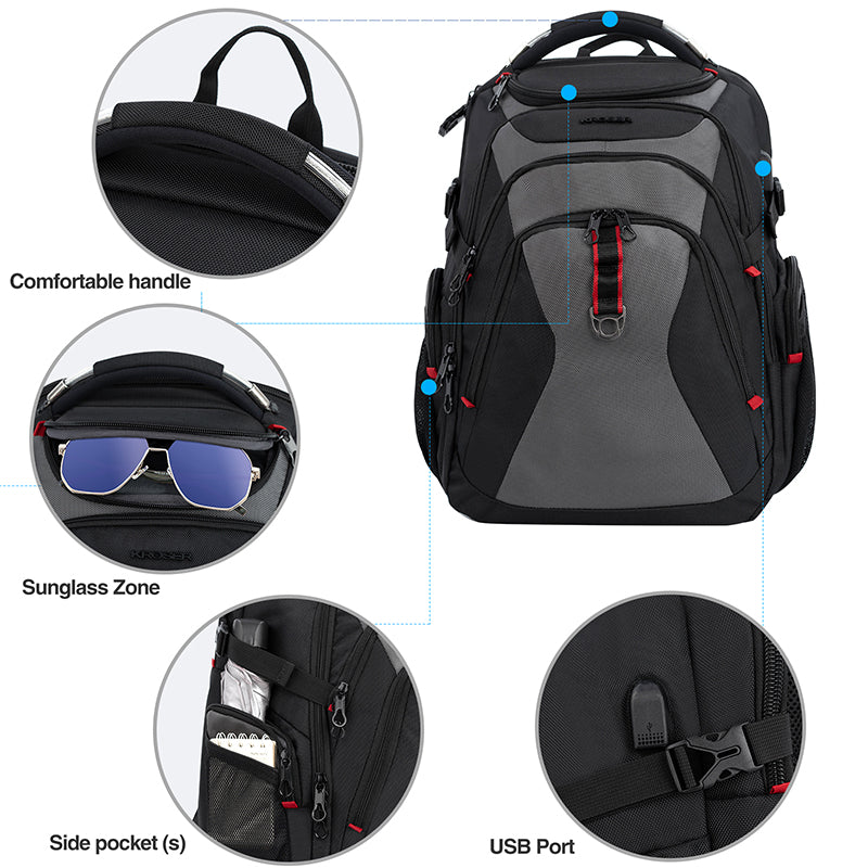 KROSER 17.3" Travel Laptop Backpack with Hard Shell & RFID