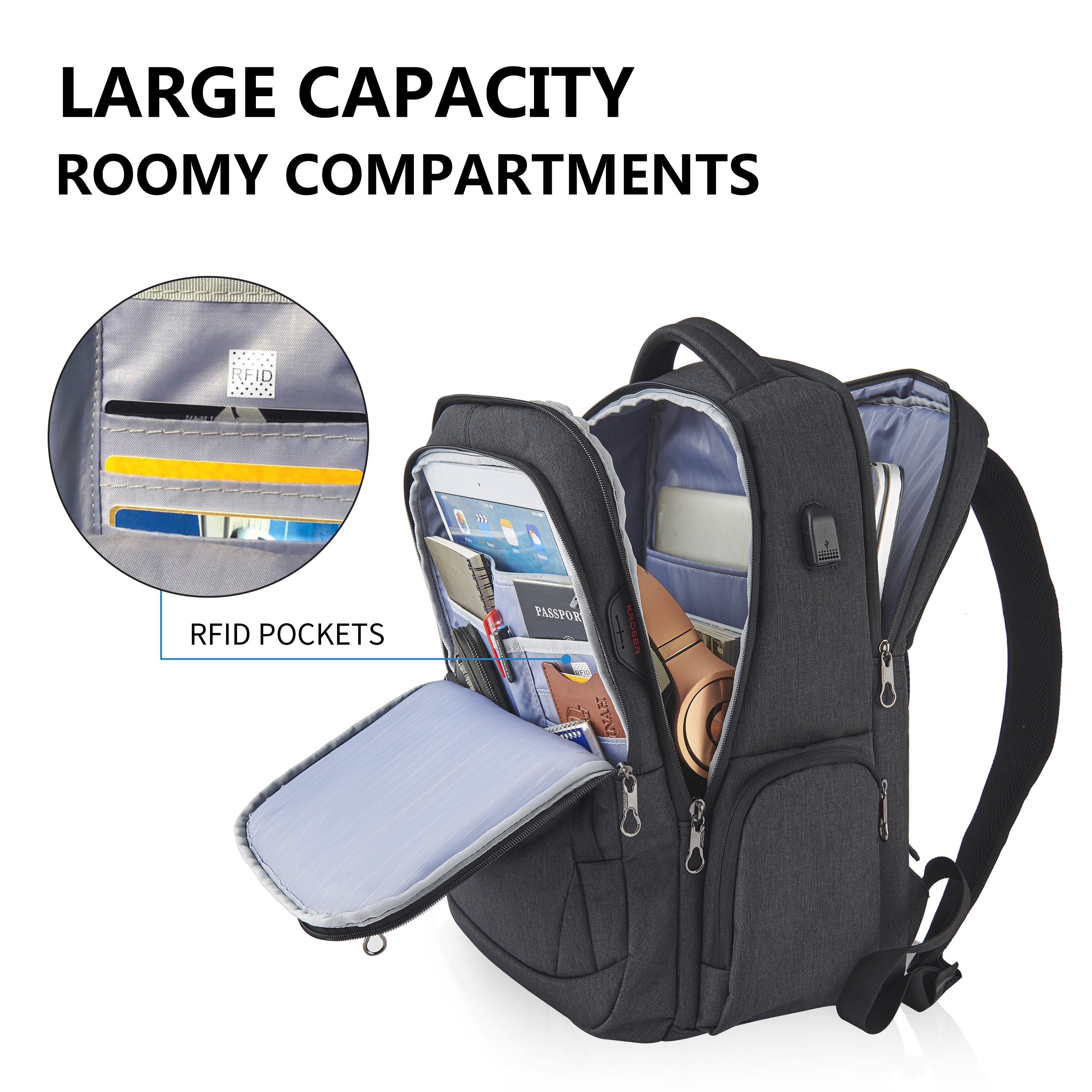 KROSER 17.3" Business Travel Laptop Backpack