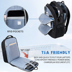 KROSER 17" Quilted Laptop Backpack with USB & RFID