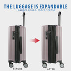 KROSER 20" Hardside Expandable Carry-On Luggage with USB & TSA Lock