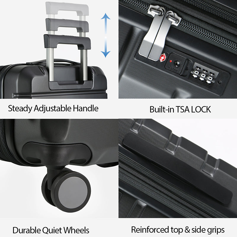 KROSER 20" Hardside Expandable Carry-On Luggage with TSA Lock