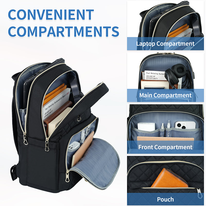 KROSER 15.6" Laptop Backpack with USB Port