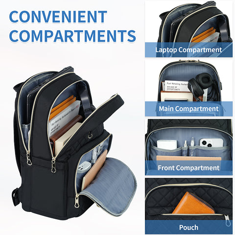 KROSER Laptop Bag Backpack, 15.6" Laptop Backpacks, Nylon
