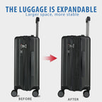 KROSER 20" Hardside Expandable Carry-On Luggage with USB & TSA Lock