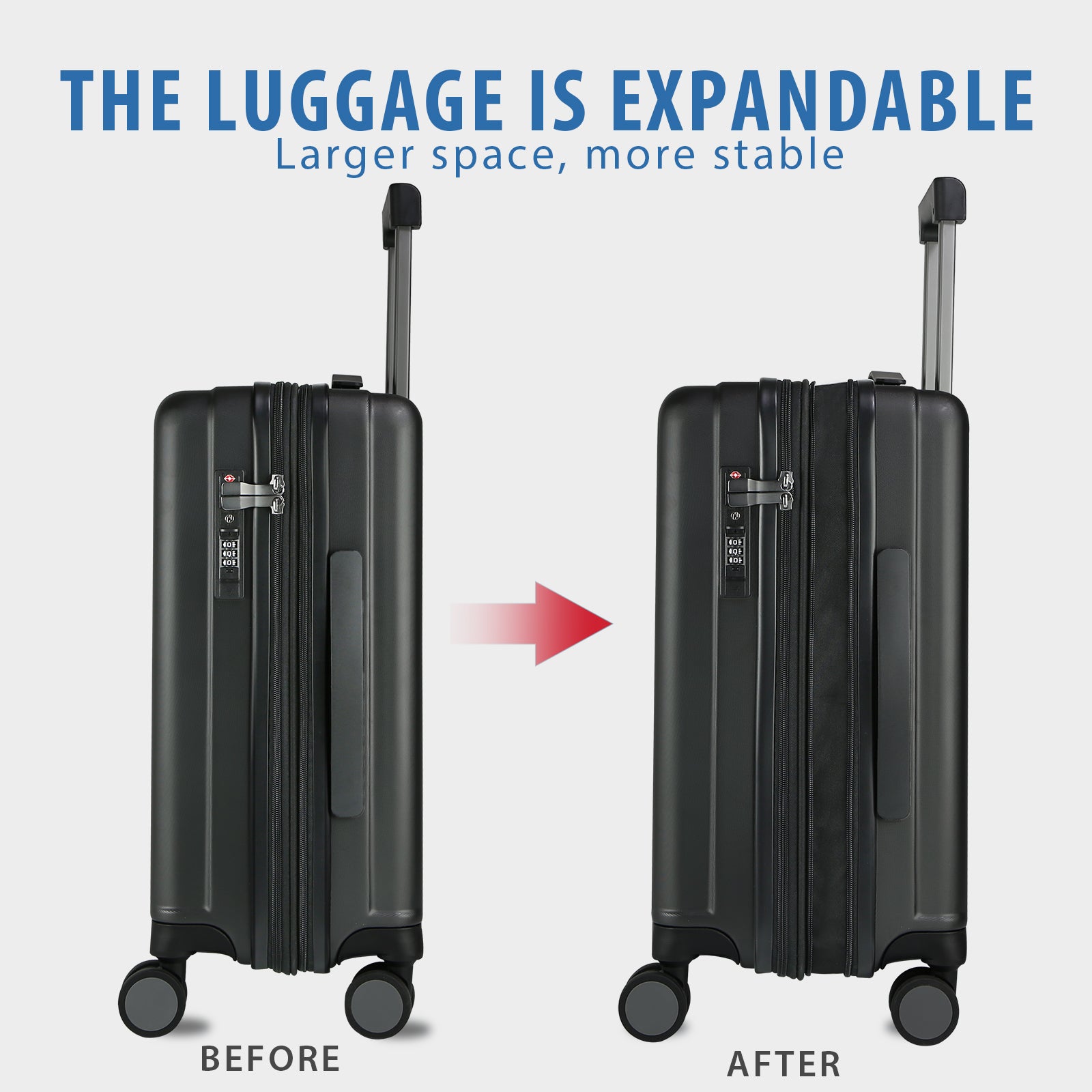 KROSER 20" Hardside Expandable Carry-On Luggage with USB & TSA Lock