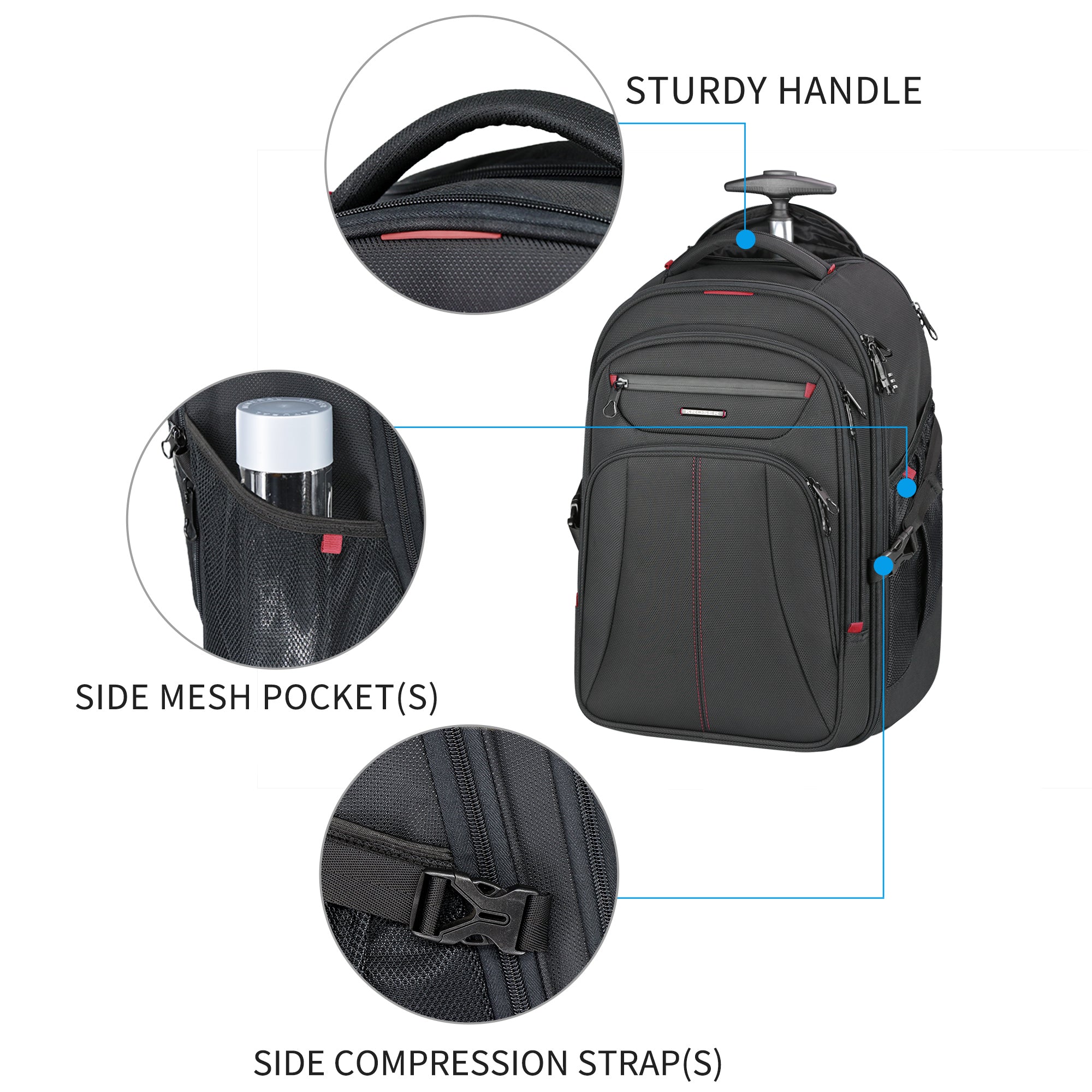 KROSER 17" Rolling Laptop Backpack