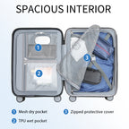 KROSER 20" Hardside Expandable Carry-On Luggage with USB & TSA Lock