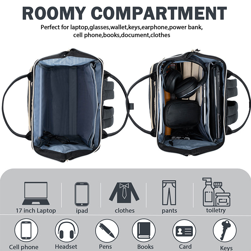 KROSER 17" Quilted Laptop Backpack with USB Port