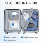 KROSER 20" Hardside Expandable Carry-On Luggage with USB & TSA Lock