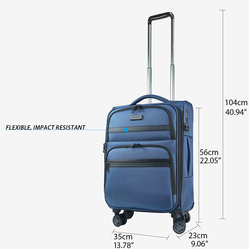 KROSER 20" Softside Expandable Carry-On Luggage with USB & TSA Lock