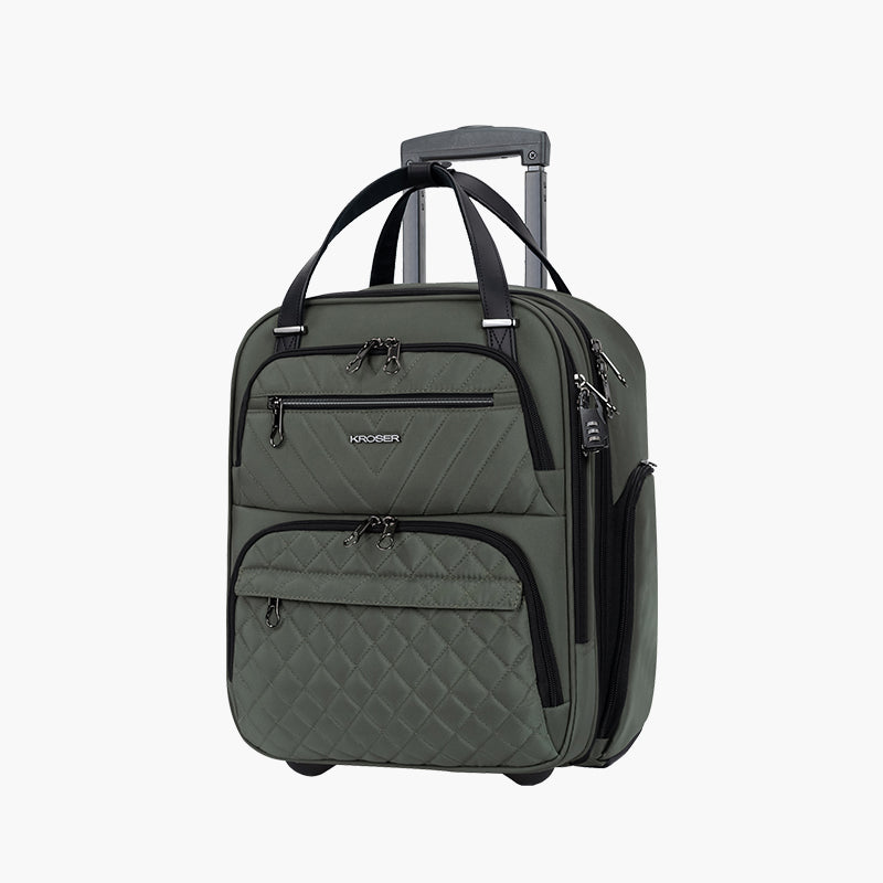 KROSER 16" Underseat Carry-On Suitcase with Laptop Compartment