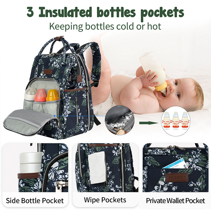 KROSER Foldable Diaper Backpack with Changing Station