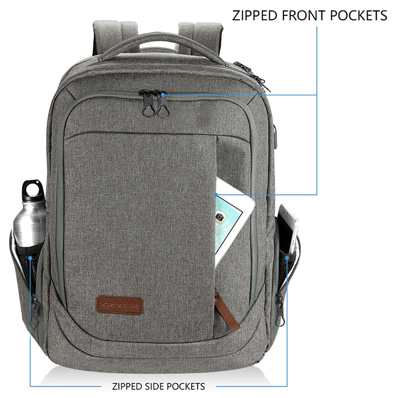 KROSER 17.3" Large Laptop Backpack with USB Charging Port
