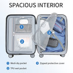 KROSER 20" Hardside Expandable Carry-On Luggage with TSA Lock
