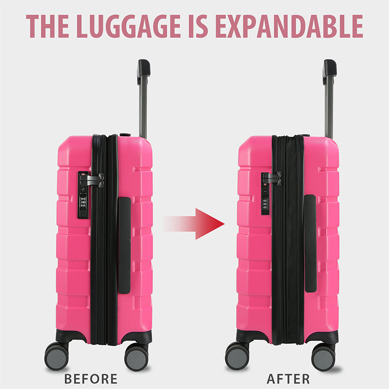 KROSER 20" Hardside Expandable Carry-On Luggage with USB & TSA Lock