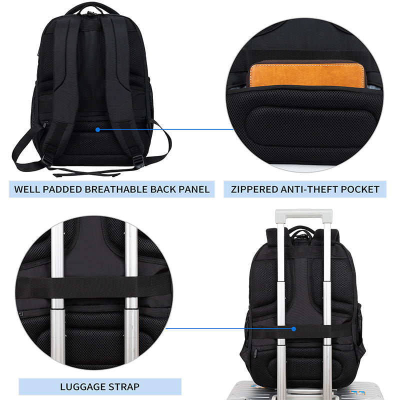 KROSER 17" Quilted Laptop Backpack with USB & RFID
