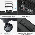 KROSER 20" Softside Expandable Carry-On Luggage with USB & TSA Lock
