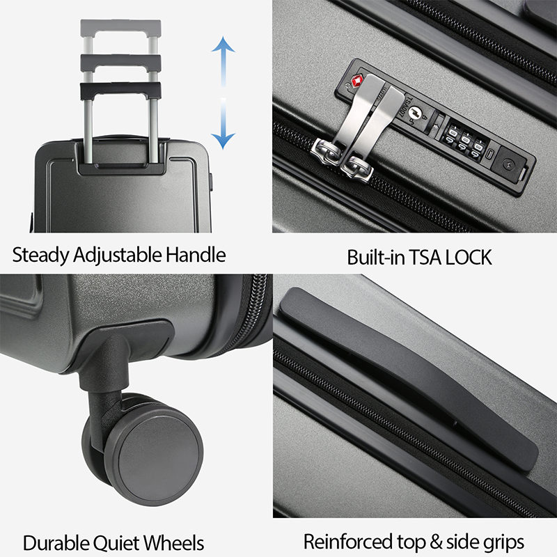 KROSER 20" Top-Loading Carry-On Luggage with USB & TSA Lock