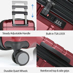 KROSER 20" Hardside Expandable Carry-On Luggage with TSA Lock